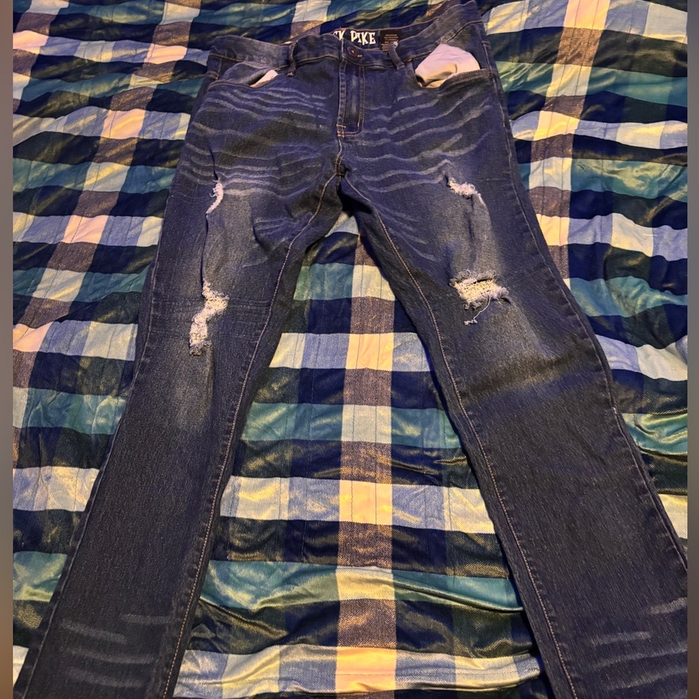 Men's Skinny Blue Ripped Jeans